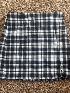 Black and White Plaid Mini Skirt